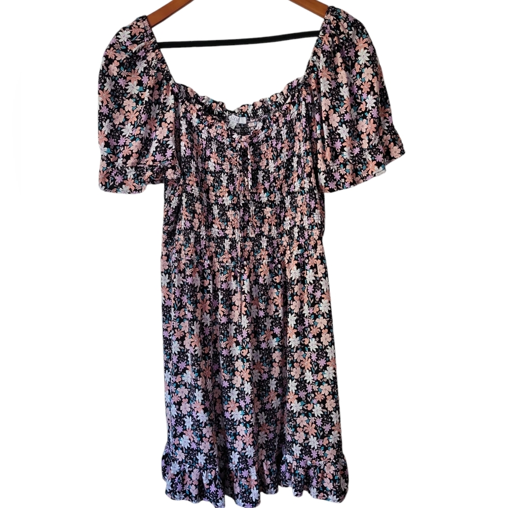 Floral print babydoll dress